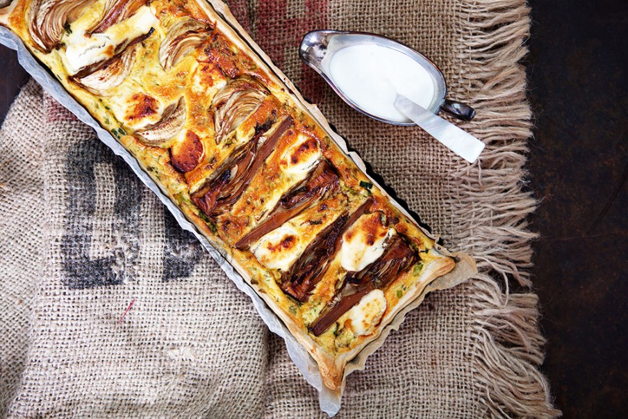 Quiche mit karamelisiertem Fenchel, Grünkohl und Ziegenquark ...